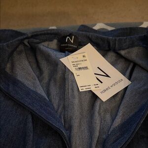 Naked Wardrobe Blue Denim Short Romper size large NWT